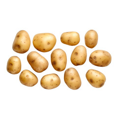 Sorted Potatoes, Top View, Isolated on Transparent Background