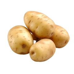 pile of potatoes isolated on transparent background