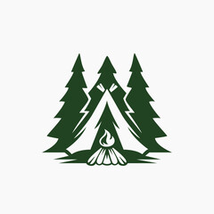 tent camping nature silhouette logo