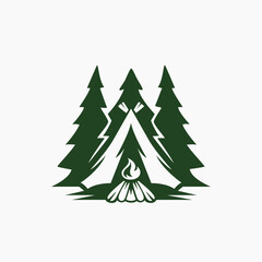 tent camping nature silhouette logo