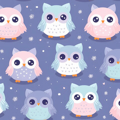 Naklejka premium seamless owl pattern