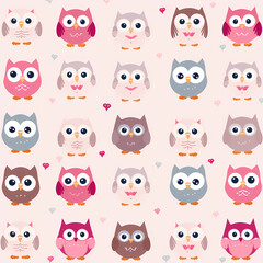 Fototapeta premium owl background pattern