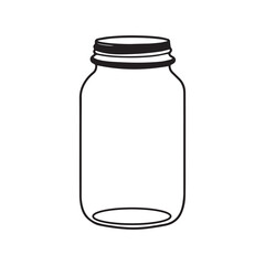 Glass Mason Jar Collect moments not things Ball jar Canning Empty jar with blank label, Hand drawn Glass mason jar outline line art clip art template,Simple flat vector illustration design