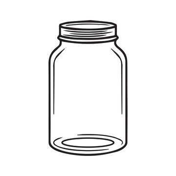 recommend clip art: Glass Mason Jar Collect moments not things Ball jar Canning Empty jar with blank label, Hand drawn Glass mason jar outline line art clip art template,Simple flat vector illustration design