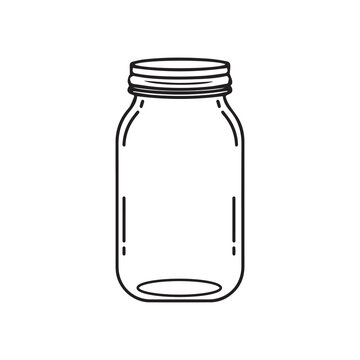 recommend clip art: Glass Mason Jar Collect moments not things Ball jar Canning Empty jar with blank label, Hand drawn Glass mason jar outline line art clip art template,Simple flat vector illustration design