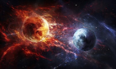Photo of two planets in outer space