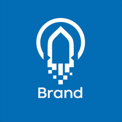 Rocket Pixel Tech Logo Design