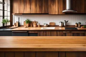 Fototapeta na wymiar modern wood kitchen interior