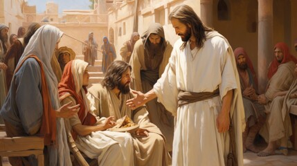 Fototapeta premium Jesus Healing The Sicks