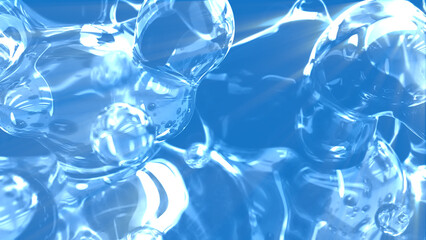 light blue dense gentle bubbles backdrop - abstract 3D rendering