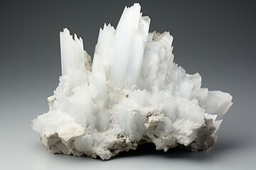 Cluster of isolated white lead from Swedish Garpenberg Mine. Generative AI