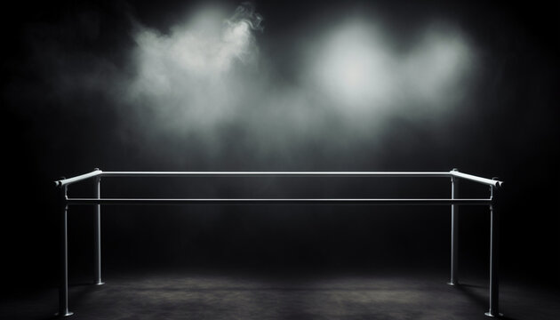 Graceful Strength: Gymnastic Parallel Bars Set Against Black Isolation
