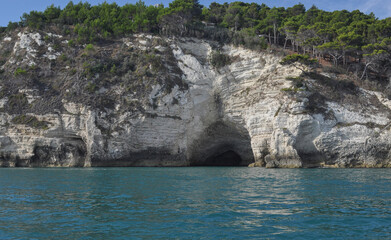 Sea caves in Vieste