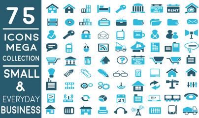 Premium Icons for Small Business and Everyday Use | Modern flat line icons set of global business services . Premium quality 75+ Blue icon pack.