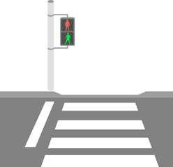 歩行者用信号があるシンプルな横断歩道