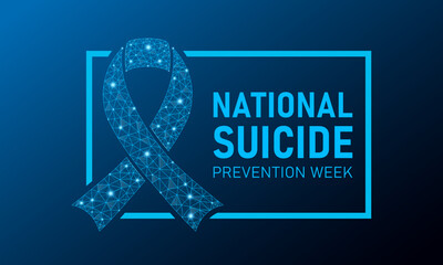 National suicide prevention week. September is national suicide prevention week. Vector template for banner, greeting card, poster with geometric background. Low poly style design.