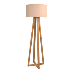 Wooden floor lamp isolated on white background. Interior design Inspiration. Furniture modern...