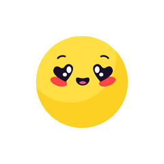 Vector flat emoticon icon illustration on white background.