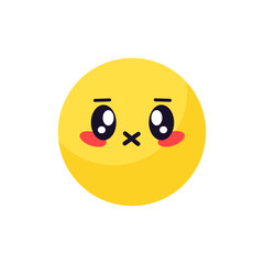 Vector flat emoticon icon illustration on white background