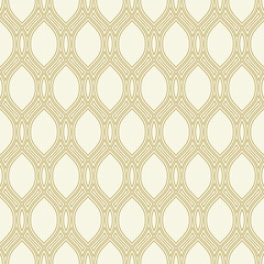 Seamless golden wavy ornament. Modern background. Geometric modern pattern