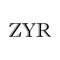 ZYR Letter Logo Design Vector