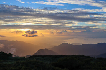 笹ヶ峰山頂からの夕景