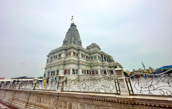 beautiful prem mandir of radha krishna photo