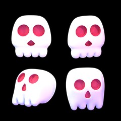 3D Rendering Holiday Halloween Illustration Head Skull