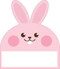 Rabbit character name tag design