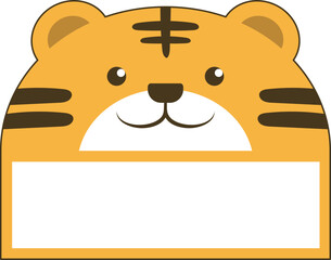 tiger character name tag design
