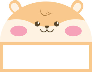 Hamster character name tag design
