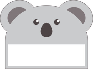 Koala character name tag design
