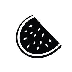 Slice of watermelon Silhouette, ideal for T-shirt graphic, Vector illustration isolated