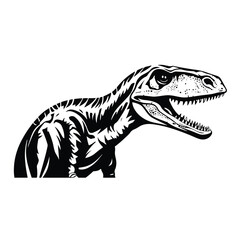 Velociraptor dinosaur head, vector illustration isolated