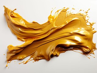 Abstract Gold Watercolor Splash on White Background