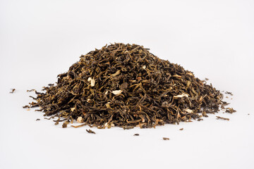 Detail of fragrant and healing tea lice made from a mixture of special herbs.