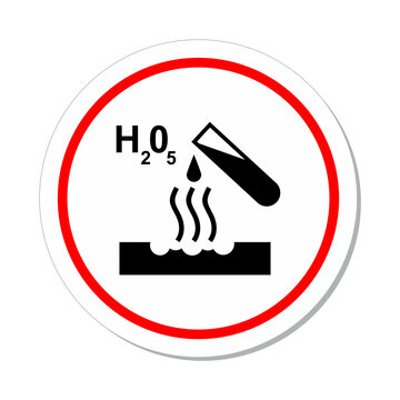 ISO Circle Sign: Corrosive H2 O5 Symbol