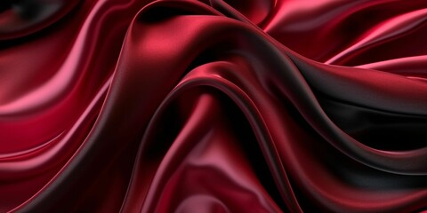 Obraz premium Red Maroon Silk Background. Satin Fabric