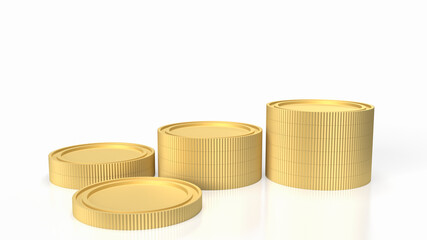 The  gold coins for business concept 3d rendering