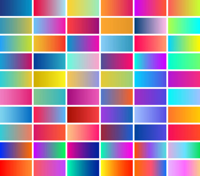 Collection of colorful smooth gradient background for graphic design. Vector illustration.