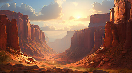 beautiful canyon background. Generative Ai