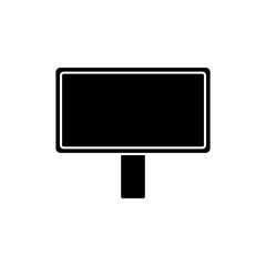 Blank Street LED Billboard in black fill icon style. Vector illustration of election and voting design element in trendy style. Editable graphic resources for many purposes.