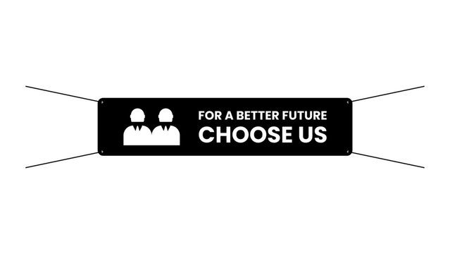 Horizontal election banner with text, 4 holes, and ropes in outline icon style. Vector illustration of election and voting design element in trendy style. Editable graphic resources for many purposes.