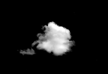 Set of white clouds or smog for design isolated on a black background.
