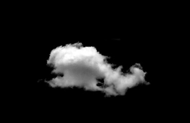 Set of white clouds or smog for design isolated on a black background.
