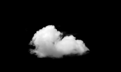 Set of white clouds or smog for design isolated on a black background.
