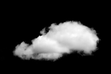 Set of white clouds or smog for design isolated on a black background.
