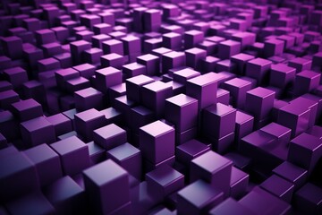 Artistic representation of purple cubes. Generative AI