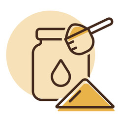 Milk powder canned and spoon vector icon