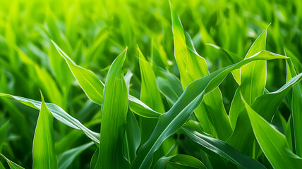 Obraz premium Corn field at sunset. AI Generative.